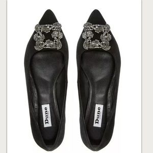 NEW Dune Briella Embellished Toe Point Flat Plump
